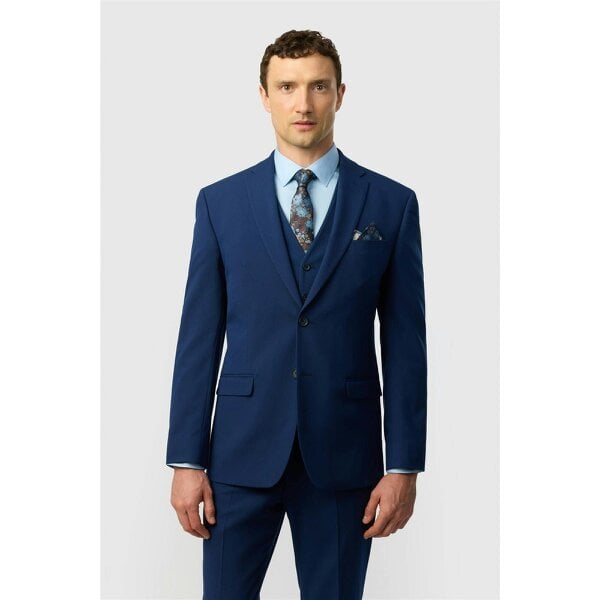 Limehaus Tailored Fit Blue Stretch Jacket