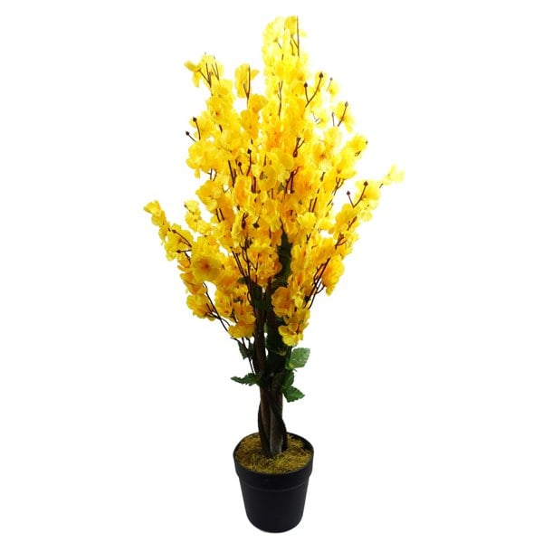 Leaf 90cm Artificial Yellow Blossom Tree