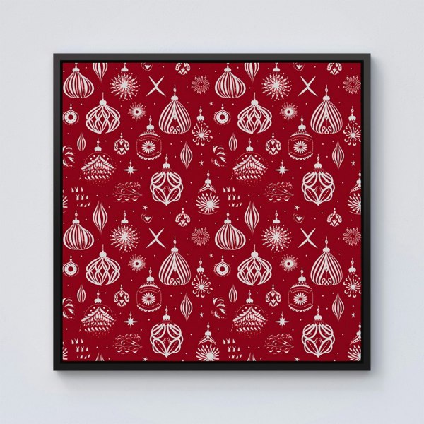 Warren Reed Red Christmas Decorations Pattern Framed Canvas