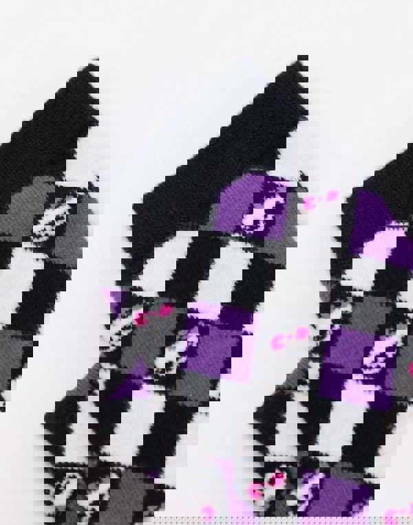 Monster High Womens Purple Argyle Skulls Knee-Length Socks