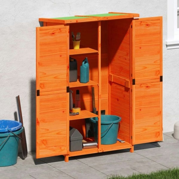 Berkfield Garden Tool Shed Brown 83x57x140 cm Solid Wood Pine