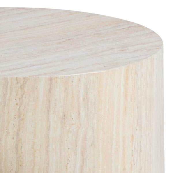 Wyld Haus Set of 2 Munkebo Light Travertine Marble Round Coffee Tables