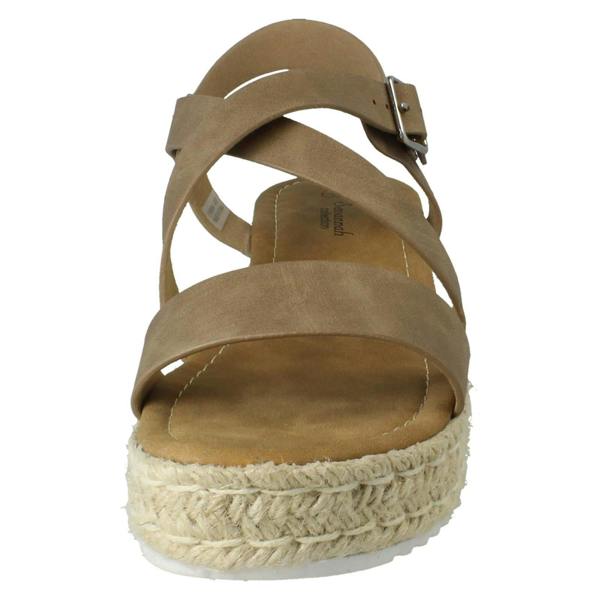 Savannah Ladies Savannah Cross Strap Platform Buckle Fastening Casual Sandals F12094