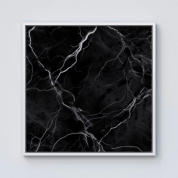 Warren Reed Black Marble Pattern Framed Canvas