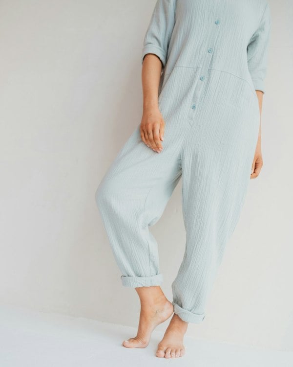 Shana Sky Blue Collared Jumpsuit- image 6