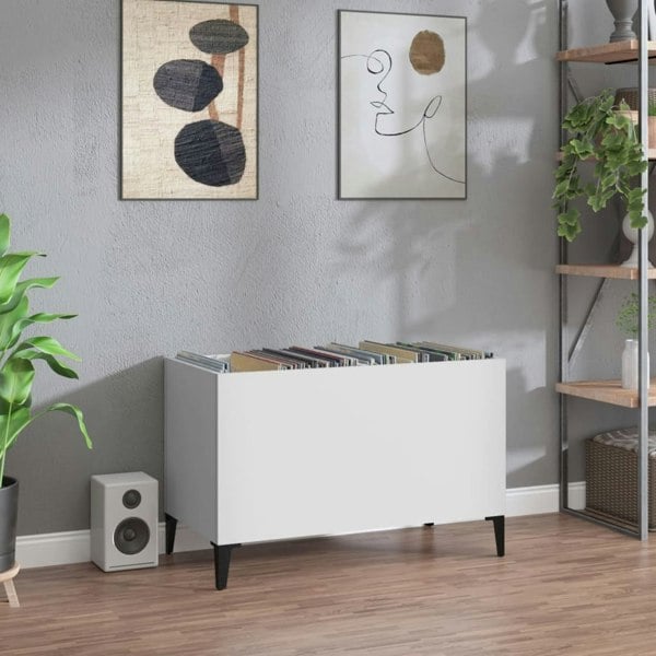 Berkfield Record Cabinet White 74.5x38x48 cm Engineered Wood