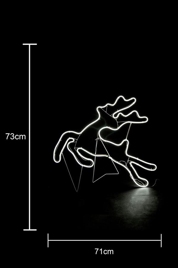Jumping Reindeer Neon Effect Rope Light Silhouette with 90 Cool White LEDs for Indoor and Outdoor Display image 5