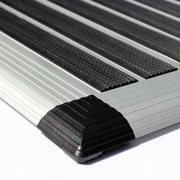 Ultralux Outdoor Aluminium Drainage Door Mat – Non-Slip Heavy Duty Scraper Doormat – Weatherproof, Rustproof Metal Frame – Grey & Black – 40 x 60cm UAN04060GR