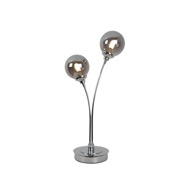 Pagazzi Lighting Bungo 2 Light Polished Chrome & Smoked Glass Table Lamp