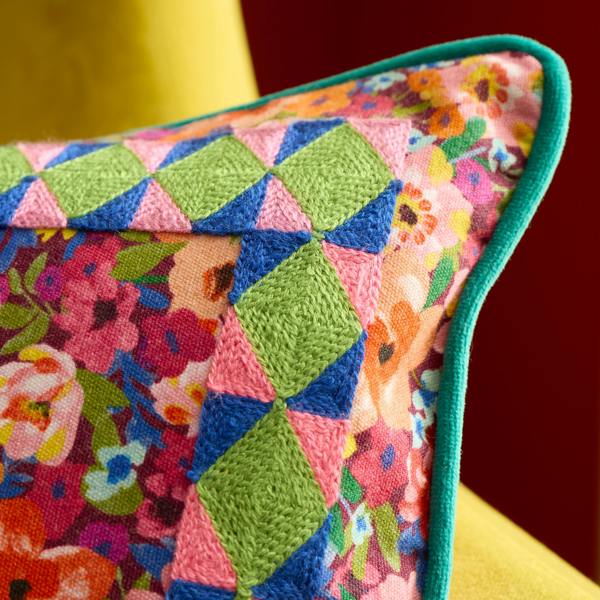Sophie Robinson Darling Ditsy Reversible Filled Cushion Bright