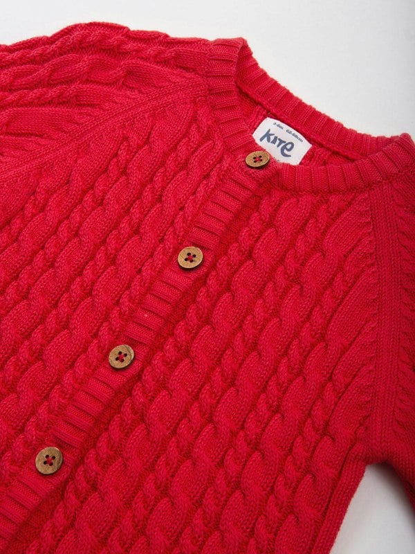 Kite Baby Organic My First Cardi Red