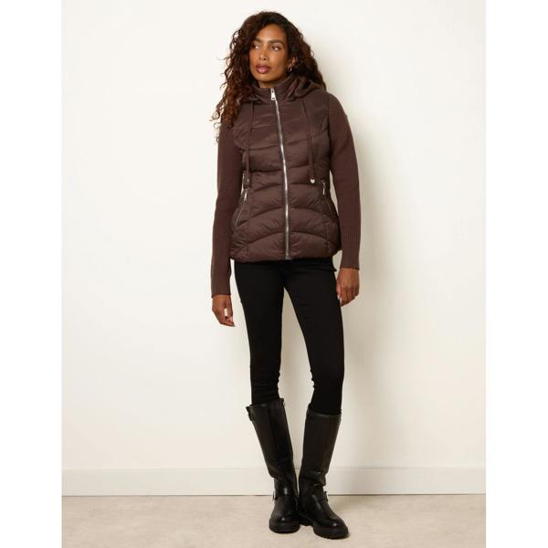 Blue Vanilla Knitted Sleeve Puffer Jacket