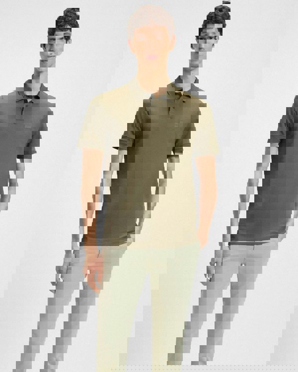 BOSS Orange Passenger Mens Stretch-Cotton Slim-Fit Polo Shirt with Logo Patch - Open Green 342