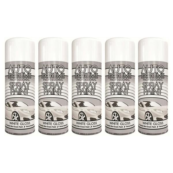 Auto Extreme 5X Auto Extreme White Gloss Spray Paint 400ml