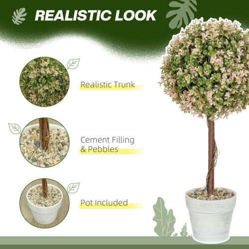 Wyld Haus Lovea Set Of 2 Artificial Murraya Flower Plants In Pots H8 60cm Cream White