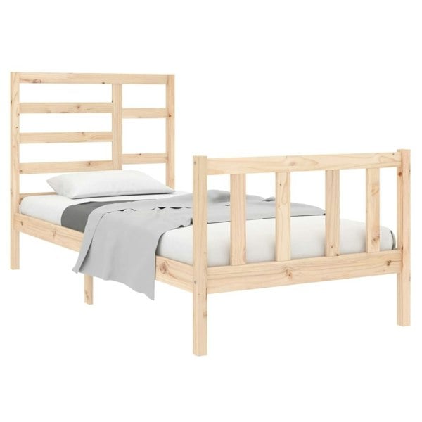 Berkfield Bed Frame Solid Wood 75x190 cm Small Single