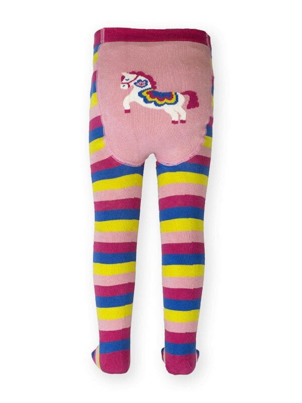 Kite Girls Organic Stripy Tights Peony