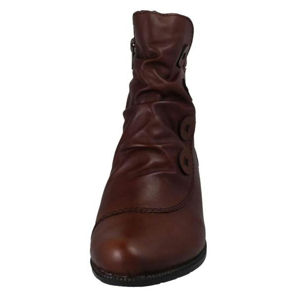 Rieker Ladies Rieker Zip Up Block Heel Ankle Boots 78659