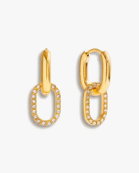Elk & Bloom Dainty 14k Gold Gemstone Double Loop Hoops