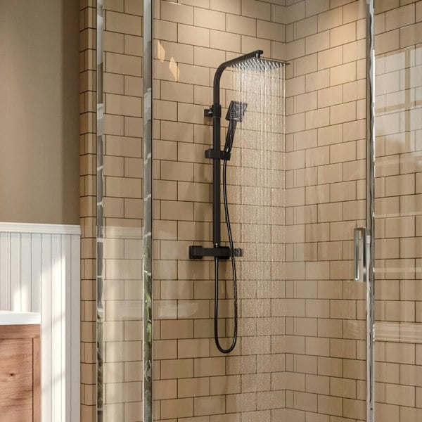 Blank Square Shower Column Triple Function Shower Mixer Set Shower Systems Living and Home