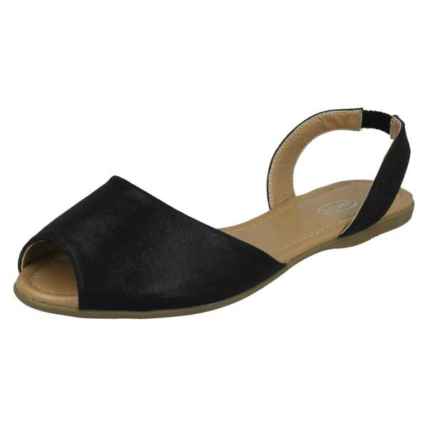 Spot On Ladies Spot On Flat Slingback Mule Sandals