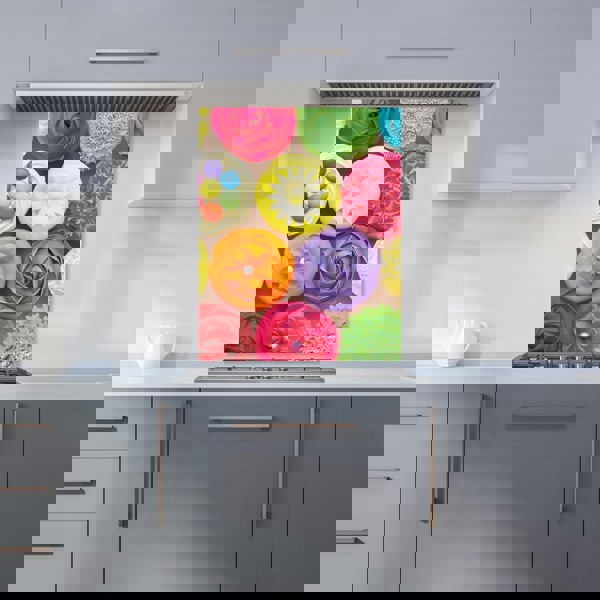 Warren Reed - Designer Bright Colourful Cupcakes Kitchen Splashback