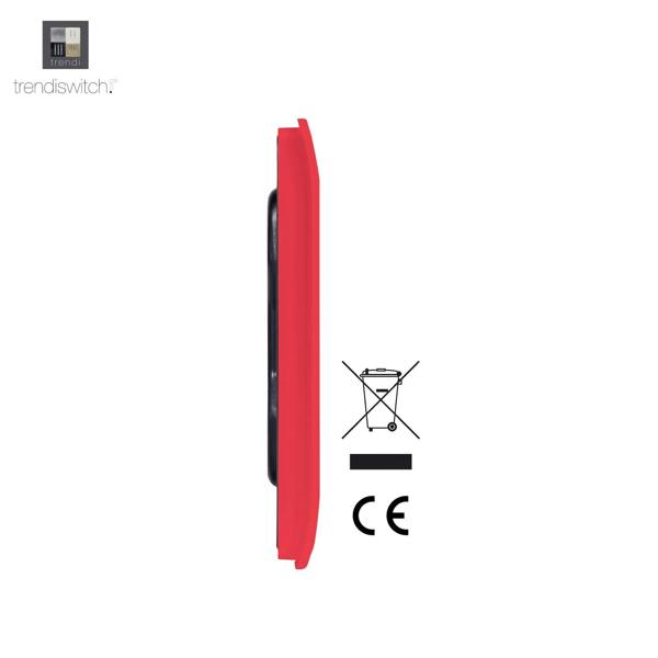 Trendi Switch Single Blanking Plate in Strawberry Red