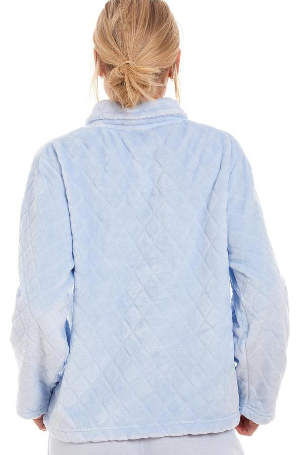 Camille Women's Supersoft Diamond Print Bed Jacket with Pockets