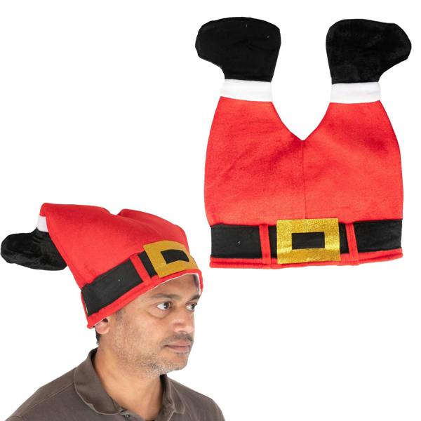 Adult Santa’s Legs Christmas Hat in Soft Velour for Fun Festive Parties image 6