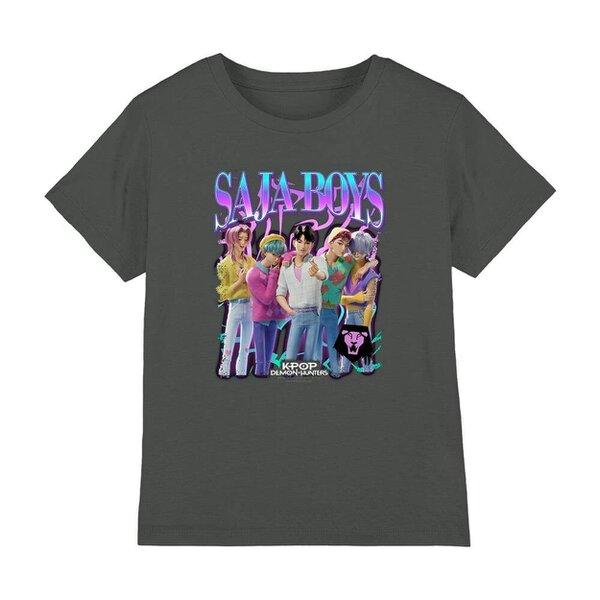 K-Pop Demon Hunters Childrens/Kids Saja Boys Logo T-Shirt - Charcoal