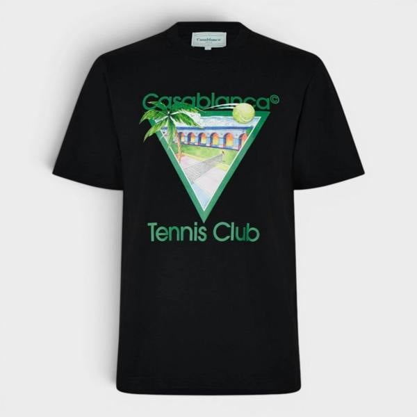 Casablanca Tennis Club Icon Printed T-Shirt Black