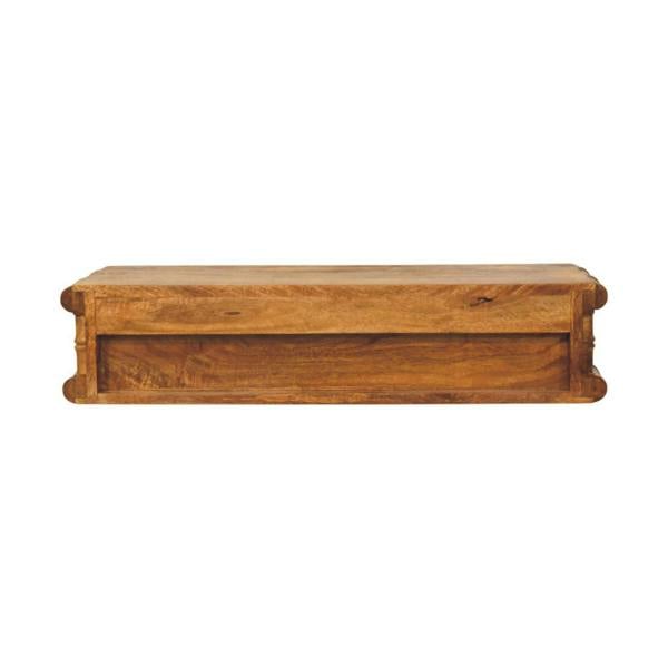 Artisan Furniture Solid Wood Bamboo Wall-Mounted Console, 2 Drawers, Brown
