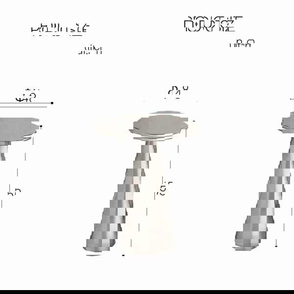 Abarca Side Table, Stainless Steel-Weilai Concept
