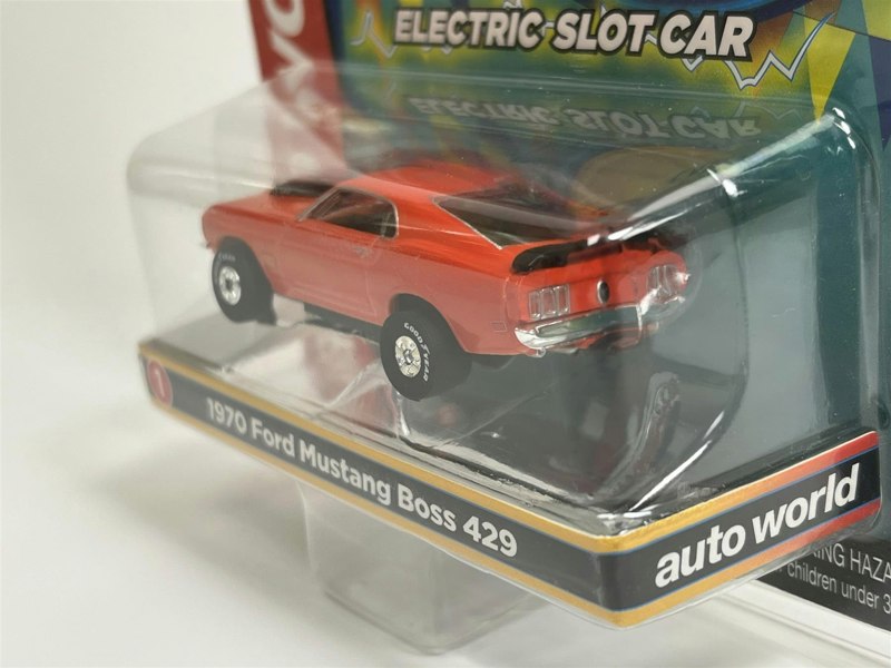 Auto World Slot Cars 1970 Ford Mustang Boss 429 Orange Thunderjet Ultra G HO Slot Car SC377-1