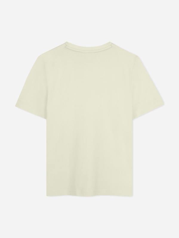 BOSS Boys Logo Print T-Shirt in Ivory