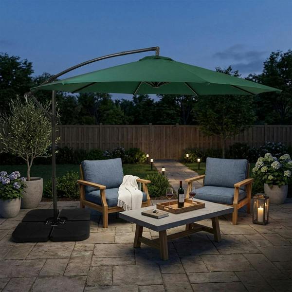 Jardi Cantilever Parasol 3m – Green