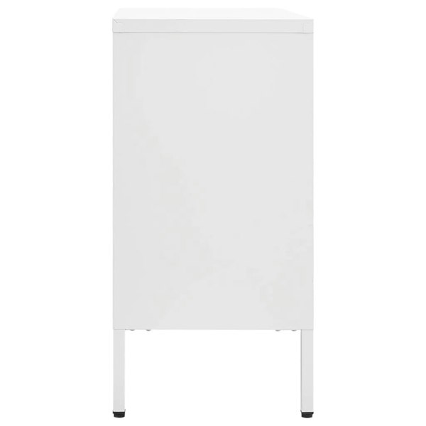 Berkfield Sideboard White 105x35x70 cm Steel and Tempered Glass