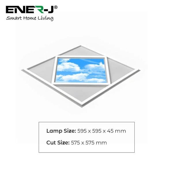 ENER-J 60x60cm Diamond Sky & Cloud Ceiling LED Panel Light - 70W, Cool White | Pack of 4 - 6500K