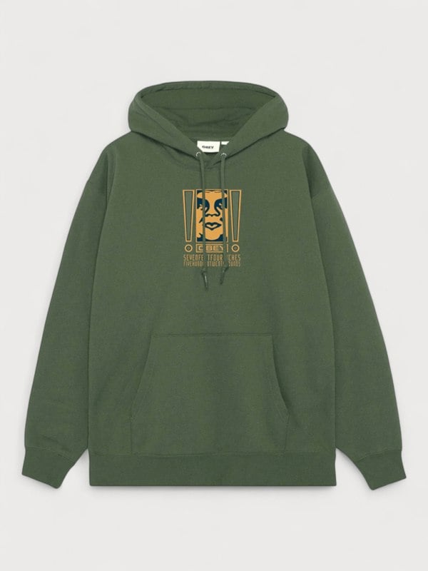 OBEY Double Exclamation Pullover Hoodie Moss Green - Supplied FashionOBEY