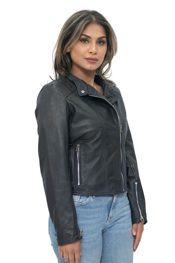 Infinity Leather Womens Leather Biker Jacket-Celaya