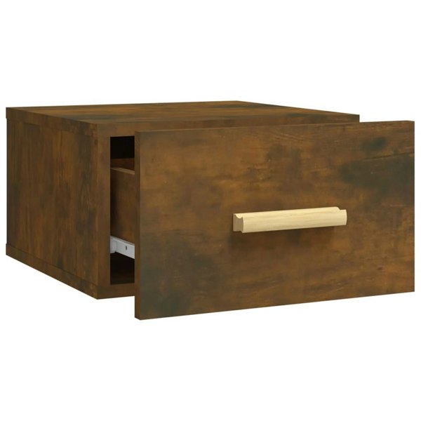 Berkfield Wall-mounted Bedside Cabinet Smoked Oak 35x35x20 cm