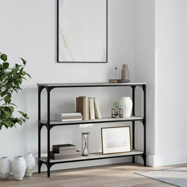 Berkfield Console Table Grey Sonoma 100x22.5x75 cm Engineered Wood