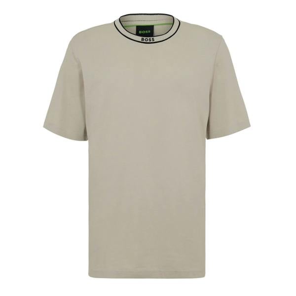Boss Mens Crew Neck Regular T-Shirt - Light Beige - 