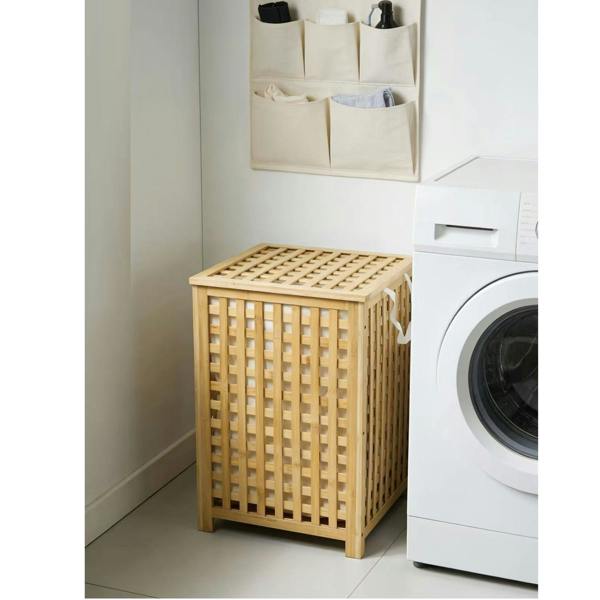 Gr8 Home 120L Bamboo Laundry Basket Hamper with Lid and Liner Large Clothes Bin