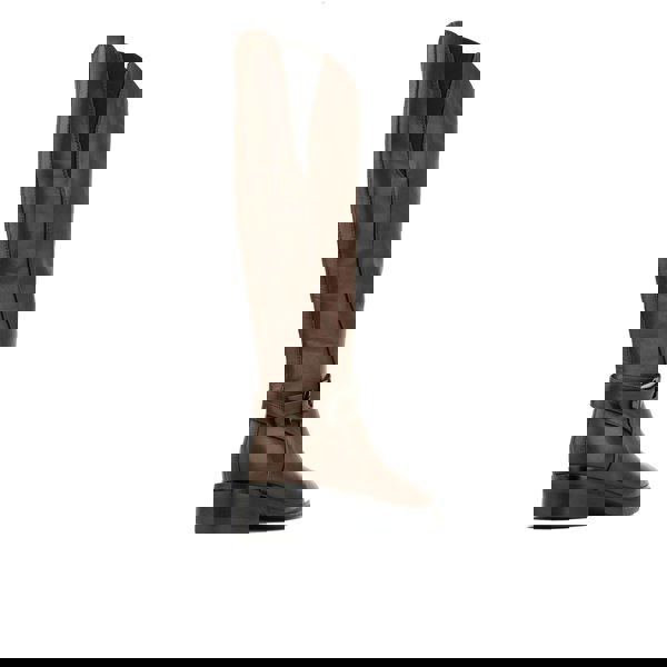 Embassy London Jamie - Brown - Women's leather tall riding boots with rounded toe in brown