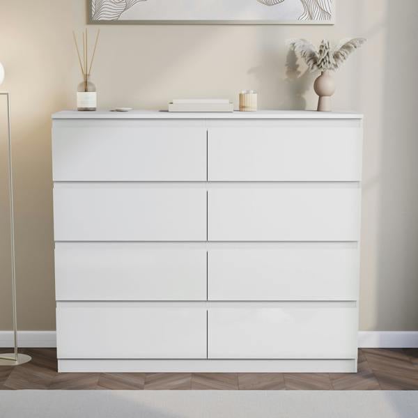 Vida Designs Glinton 8 Drawer Chest, Black