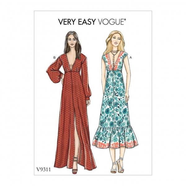 Vogue Sewing Pattern 9311, Dresses for Women, OSZ (6-14 16-22) - Easy