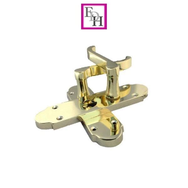 EDH Door Hardware Epsom Victorian Scroll Brass Plated Privacy Bathroom Modern Door Handles 2 Pairs