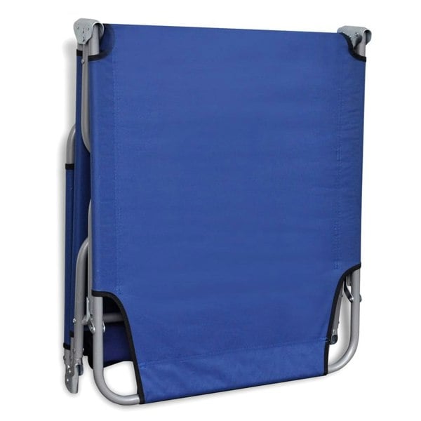 Berkfield Folding Sun Lounger Powder-coated Steel Blue