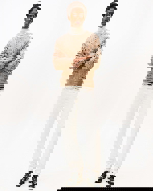 Tommy Hilfiger Classic Cable Mens Crew Jumper - Coastal Taupe